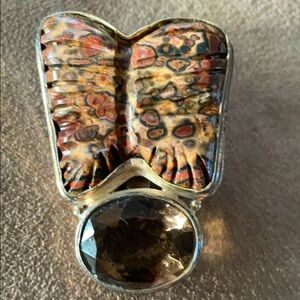 Genuine Stone and Topaz - stamped 925 Hook pendant